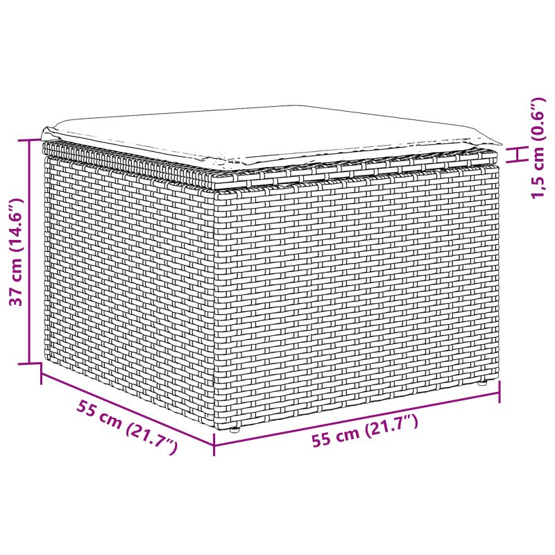 3346683 11 Set de canapele pentru grădină 5 pcs Negru Rattan poli Set de canapele pentru grădină 5 pcs Negru Rattan poli - imagine 11