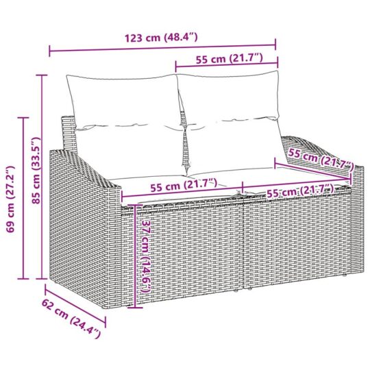 3346683 9 Set de canapele pentru grădină 5 pcs Negru Rattan poli 3346683 9