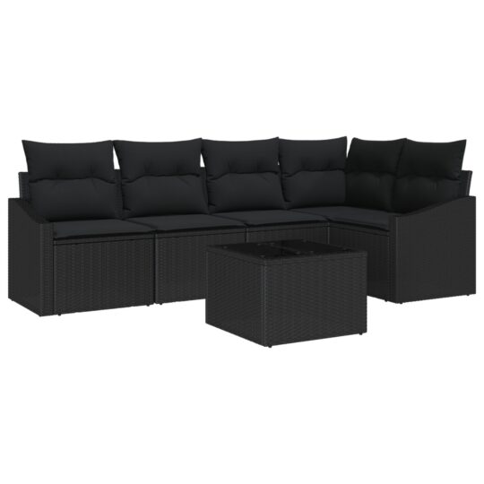 3346733 2 Set de canapele pentru grădină 6 pcs Negru Rattan poli 3346733 2
