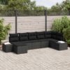 3347153 1 Set de canapele pentru grădină cu pernă 7 pcs Negru Rattan poli 3347153 1