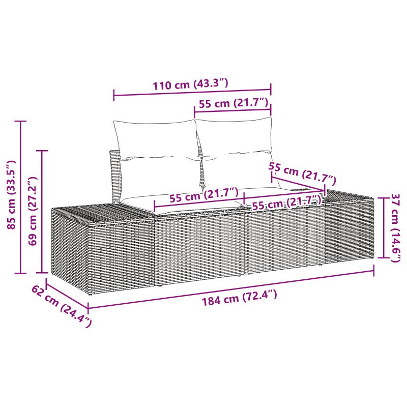 3347183 10 Set de canapele pentru grădină cu pernă 8 pcs 319 x 209 x 85 cm Set de canapele pentru grădină cu pernă 8 pcs 319 x 209 x 85 cm - imagine 10