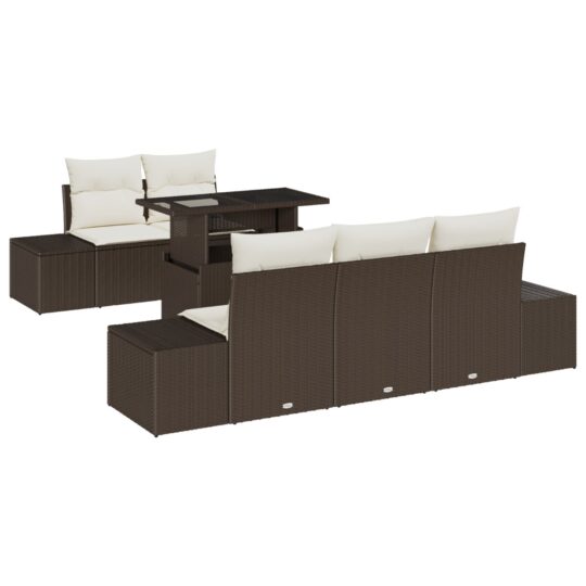 3349094 2 Set de canapele pentru grădină cu pernă 6 pcs maro și crem 3349094 2