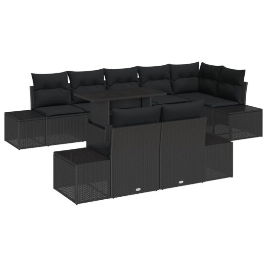 3349209 2 Set de canapele pentru grădină 9 pcs Negru 100 x 55 x 73 cm 3349209 2