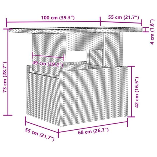 3349255 12 Set de canapele pentru grădină 11 pcs Gri 100 x 55 x 73 cm 3349255 12