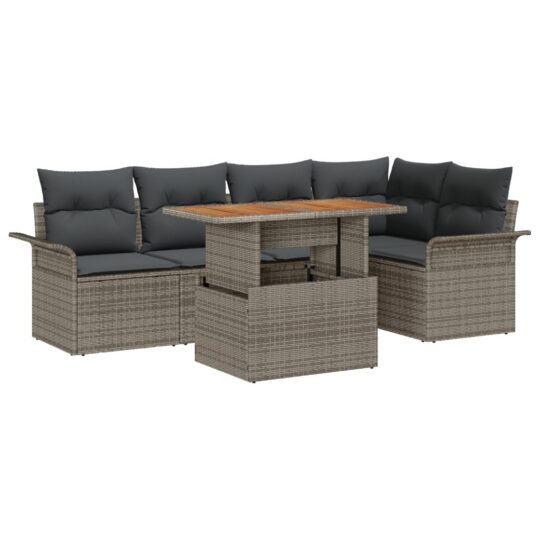 Alternative view of Set de canapele pentru grădină 6 pcs Gri 100 x 55 x 73 cm