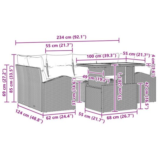3349537 11 Set de canapele pentru grădină 7 pcs Gri 100 x 55 x 73 cm 3349537 11