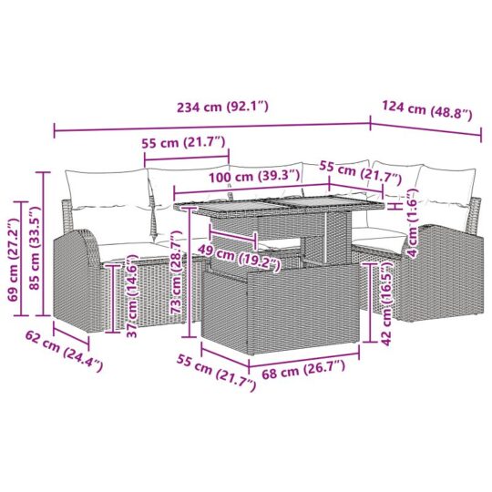 3349586 11 Set de canapele pentru grădină 6 pcs Gri 100 x 55 x 73 cm 3349586 11
