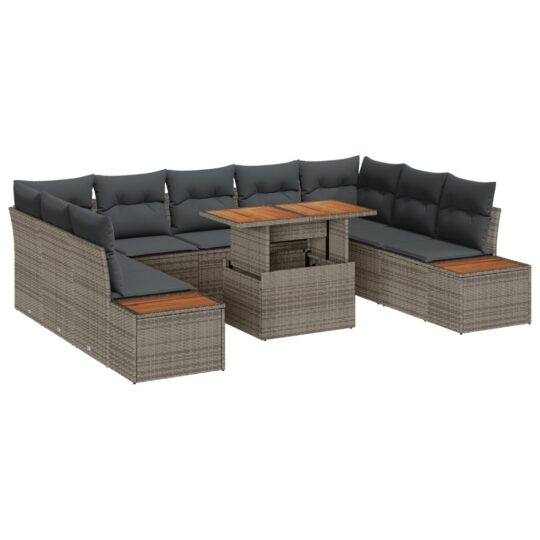 3350101 2 Set de masă pentru grădină 10 pcs Gri și Brown 100 x 55 x 73 cm 3350101 2