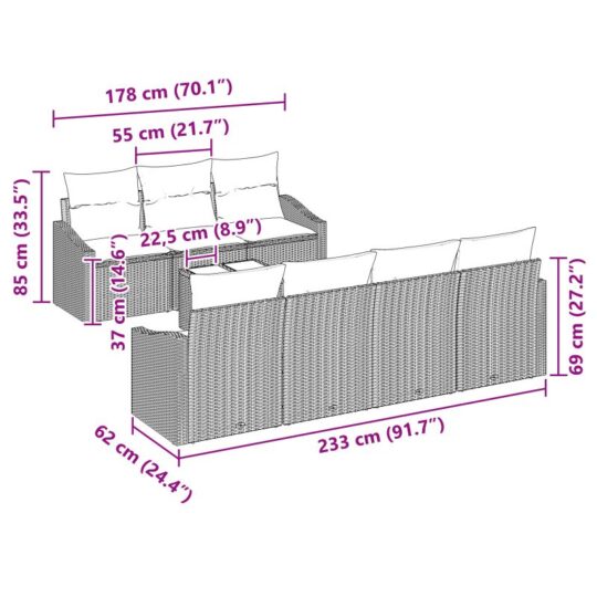 3355301 11 Set de canapele pentru grădină 8 pcs Gri deschis și gri închis 3355301 11