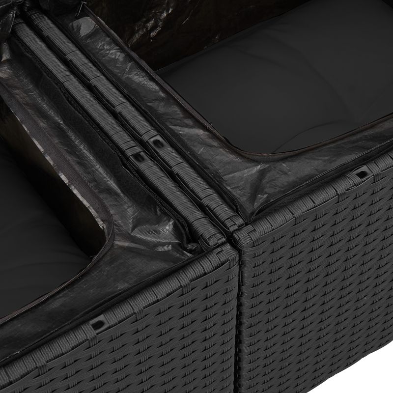 3355302 8 Set de canapele pentru grădină 8 pcs Negru 55 x 55 x 37 cm Set de canapele pentru grădină 8 pcs Negru 55 x 55 x 37 cm - imagine 8