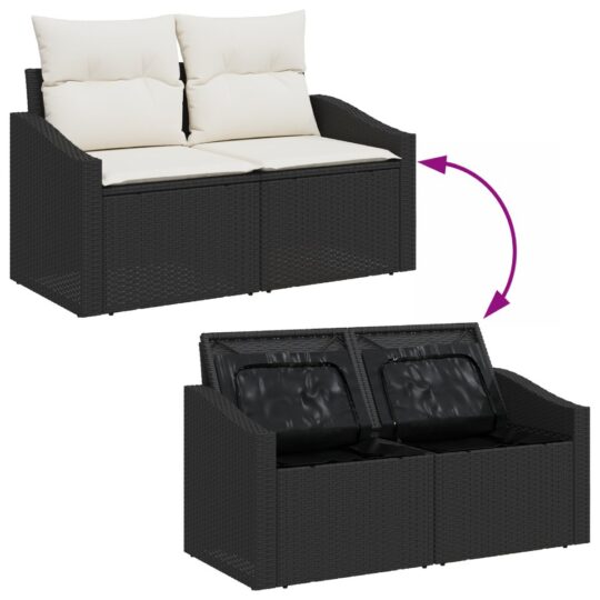 3357710 11 Set de canapele pentru grădină 9 pcs Negru Rattan poli 3357710 11