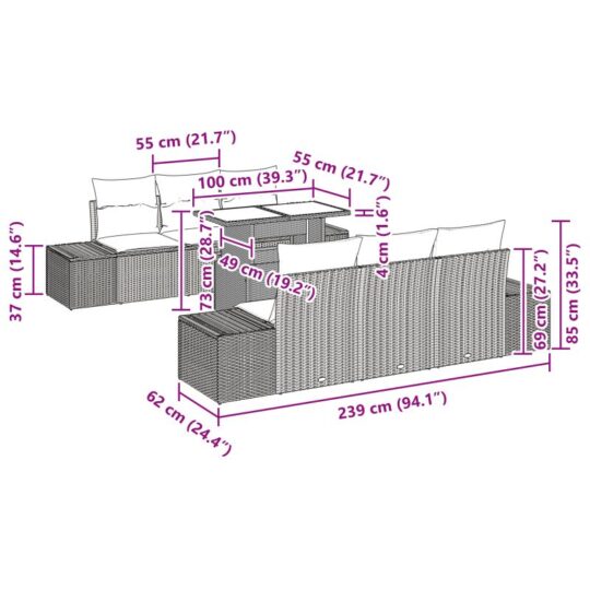 3357845 13 Set de canapele pentru grădină 7 pcs Gri deschis și gri închis 3357845 13