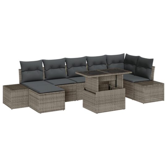 3357962 2 Set de canapele pentru grădină 8 pcs Gri Rattan poli 3357962 2