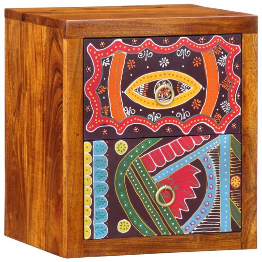 Alternative view of Dulap de noapte 2 pcs Maro 35 x 30 x 40 cm lemn masiv de acacia