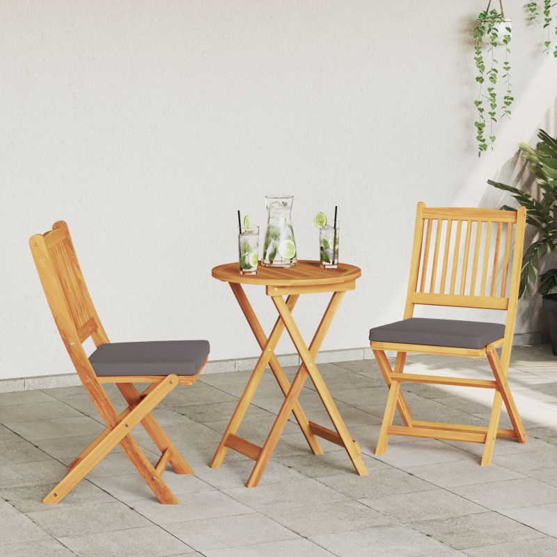 42000954 3 Scaun pliant 2 pcs Gri 49 x 57.5 x 92cm Lemn masiv de acacia Scaun pliant 2 pcs Gri 49 x 57.5 x 92cm Lemn masiv de acacia - imagine 3