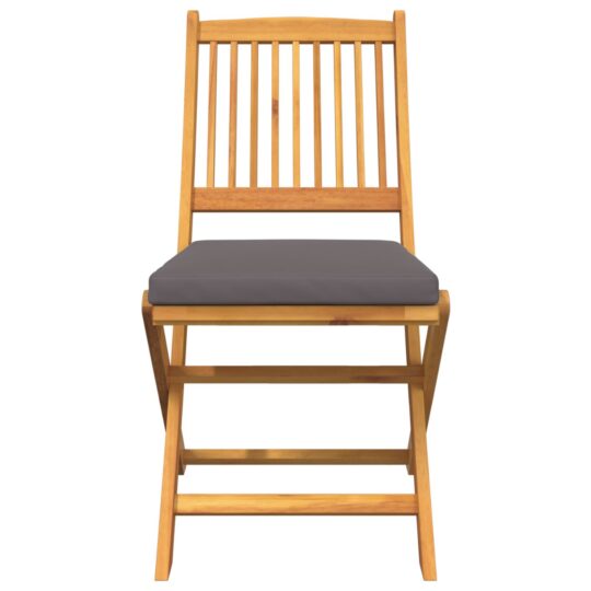 42000954 5 Scaun pliant 2 pcs Gri 49 x 57.5 x 92cm Lemn masiv de acacia 42000954 5