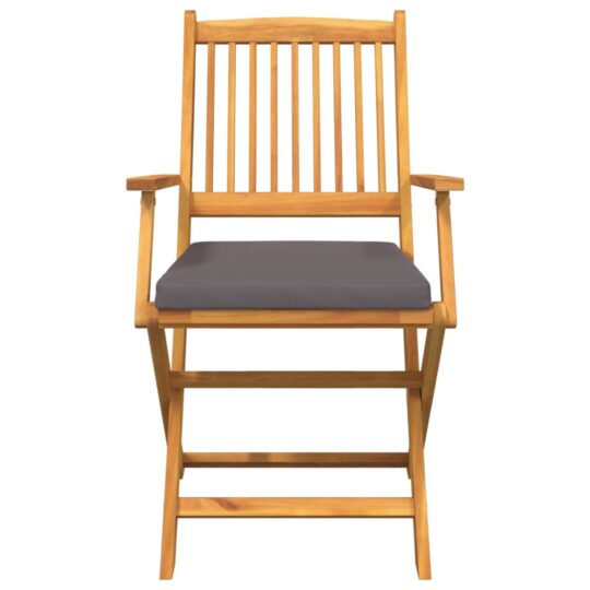 42000956 5 Scaun pliant 2 pcs Gri 49 x 57.5 x 92cm Lemn masiv de acacia 42000956 5