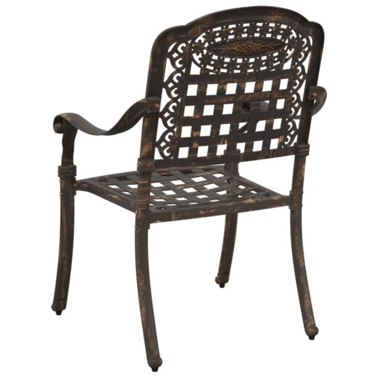 42002370 6 Scaun pentru Grădină 2 pcs Bronz 55 x 56.5 x 91cm Aluminiu 42002370 6