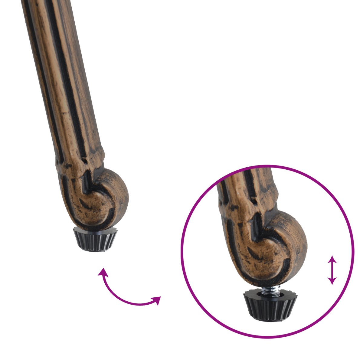 42002370 9 Scaun pentru Grădină 2 pcs Bronz 55 x 56.5 x 91cm Aluminiu Scaun pentru Grădină 2 pcs Bronz 55 x 56.5 x 91cm Aluminiu - imagine 9