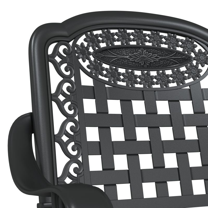 42002371 7 Scaun pentru Grădină 2 pcs Negru 55 x 56.5 x 91cm Aluminiu Scaun pentru Grădină 2 pcs Negru 55 x 56.5 x 91cm Aluminiu - imagine 7