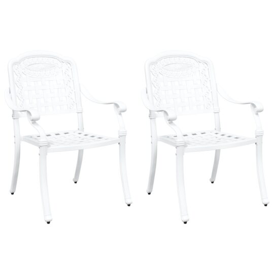 Alternative view of Scaun pentru Grădină 2 pcs Alb 55 x 56.5 x 91cm Aluminiu