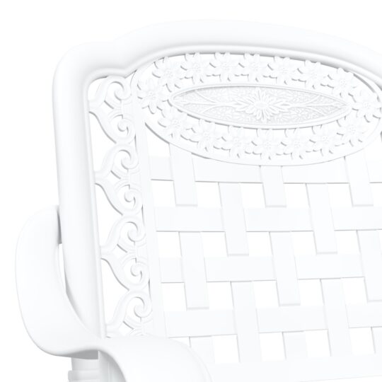 42002372 7 Scaun pentru Grădină 2 pcs Alb 55 x 56.5 x 91cm Aluminiu 42002372 7