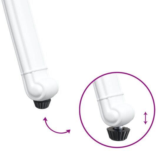 42002372 9 Scaun pentru Grădină 2 pcs Alb 55 x 56.5 x 91cm Aluminiu 42002372 9