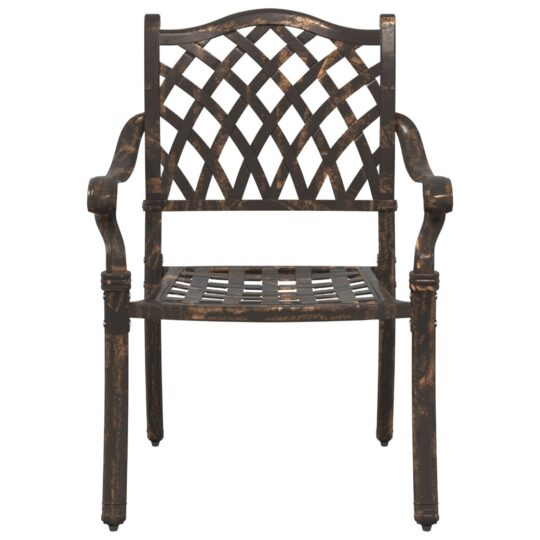 42002374 4 Scaun pentru Grădină 2 pcs Bronz 55 x 56.5 x 91cm Aluminiu 42002374 4