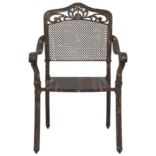 42002378 4 Scaun pentru Grădină 2 pcs Bronz 55 x 56.5 x 91cm Aluminiu 42002378 4