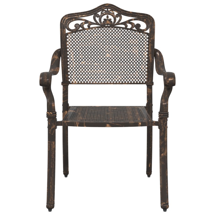 42002378 4 Scaun pentru Grădină 2 pcs Bronz 55 x 56.5 x 91cm Aluminiu Scaun pentru Grădină 2 pcs Bronz 55 x 56.5 x 91cm Aluminiu - imagine 4