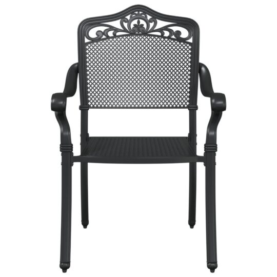 42002379 4 Scaun pentru Grădină 2 pcs Negru 55 x 56.5 x 91cm Aluminiu 42002379 4