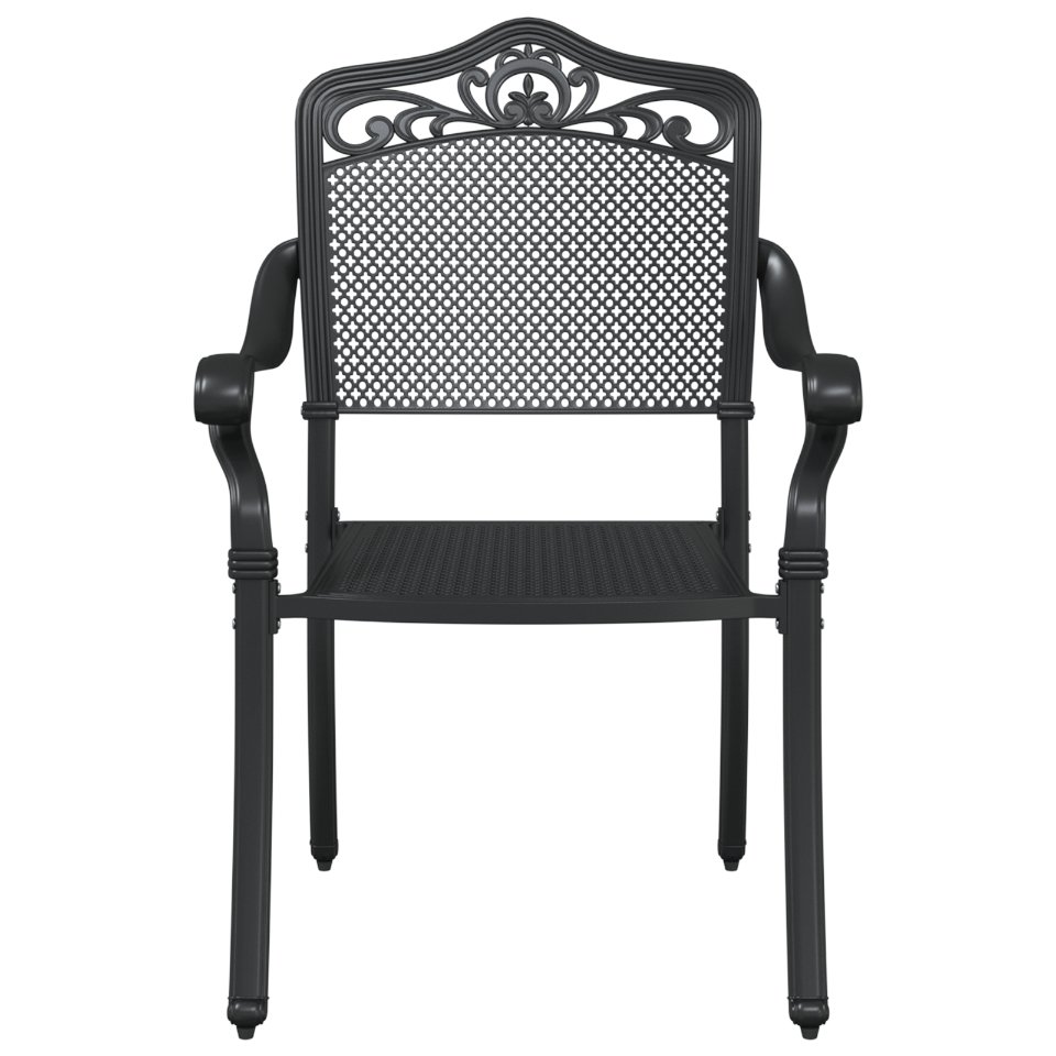 42002379 4 Scaun pentru Grădină 2 pcs Negru 55 x 56.5 x 91cm Aluminiu Scaun pentru Grădină 2 pcs Negru 55 x 56.5 x 91cm Aluminiu - imagine 4