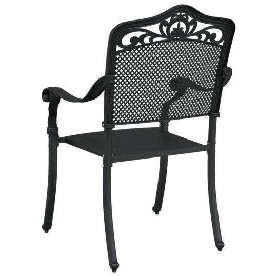 42002379 6 Scaun pentru Grădină 2 pcs Negru 55 x 56.5 x 91cm Aluminiu 42002379 6
