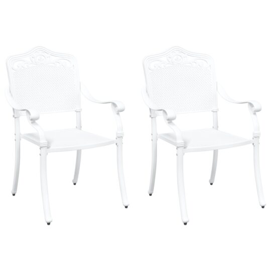 Alternative view of Scaun pentru Grădină 2 pcs Alb 55 x 56.5 x 91cm Aluminiu