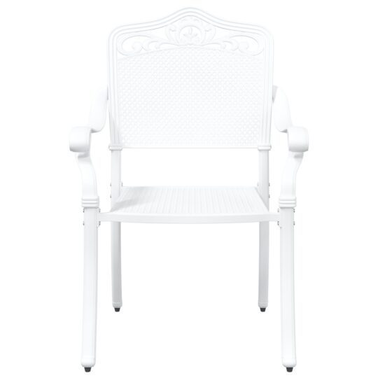 42002380 4 Scaun pentru Grădină 2 pcs Alb 55 x 56.5 x 91cm Aluminiu 42002380 4