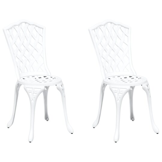 Alternative view of Scaun pentru Grădină 2 pcs Alb 55 x 56.5 x 91cm Aluminiu