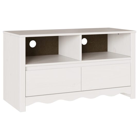 Alternative view of Cabinet TV Drammen Alb 99 x 43 x 55 cm Lemn masiv de pin