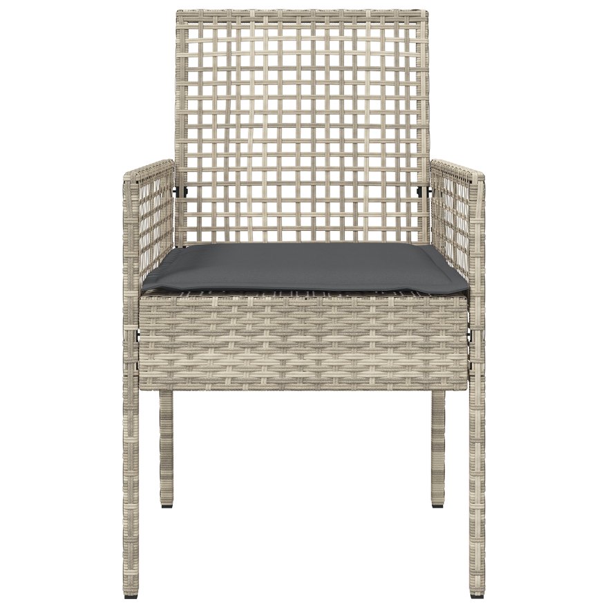 42003450 5 Scaun pentru Grădină 2 pcs Gri deschis 53 x 60 x 85cm poliratan Scaun pentru Grădină 2 pcs Gri deschis 53 x 60 x 85cm poliratan - imagine 5