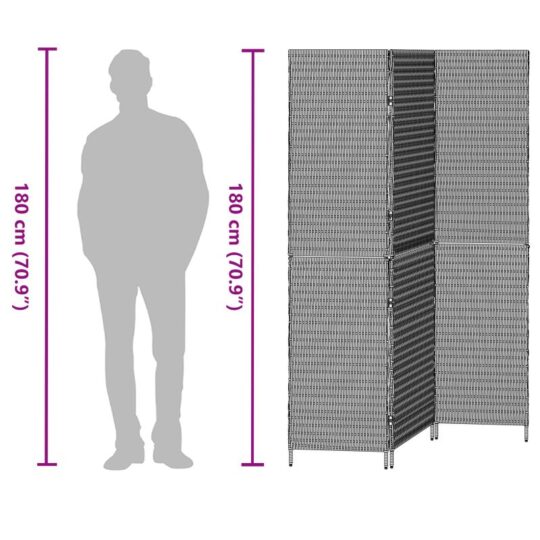 42003669 10 Separator de cameră Manual Maro 146 x 180 cm poliratan 42003669 10