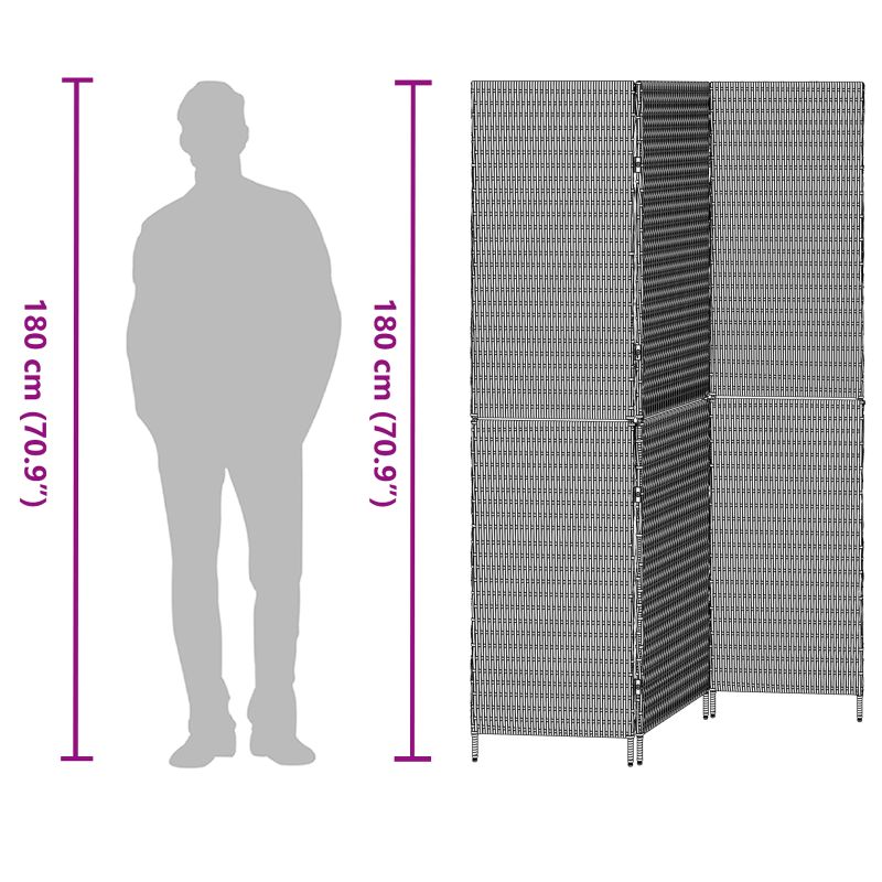 42003669 10 Separator de cameră Manual Maro 146 x 180 cm poliratan Separator de cameră Manual Maro 146 x 180 cm poliratan - imagine 10