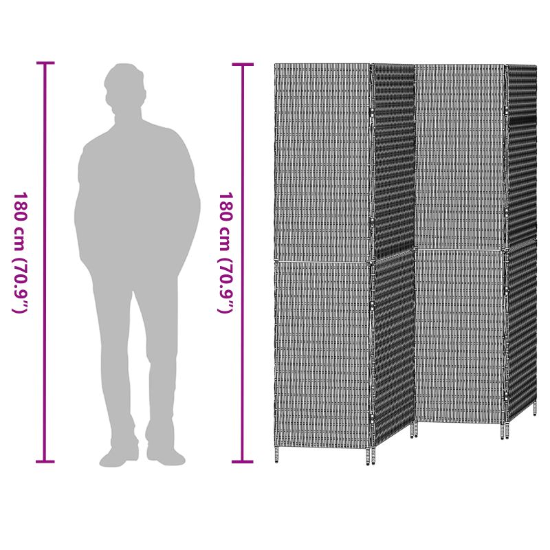 42003674 12 Separator de cameră Manual Gri 195 x 180 cm poliratan Separator de cameră Manual Gri 195 x 180 cm poliratan - imagine 12