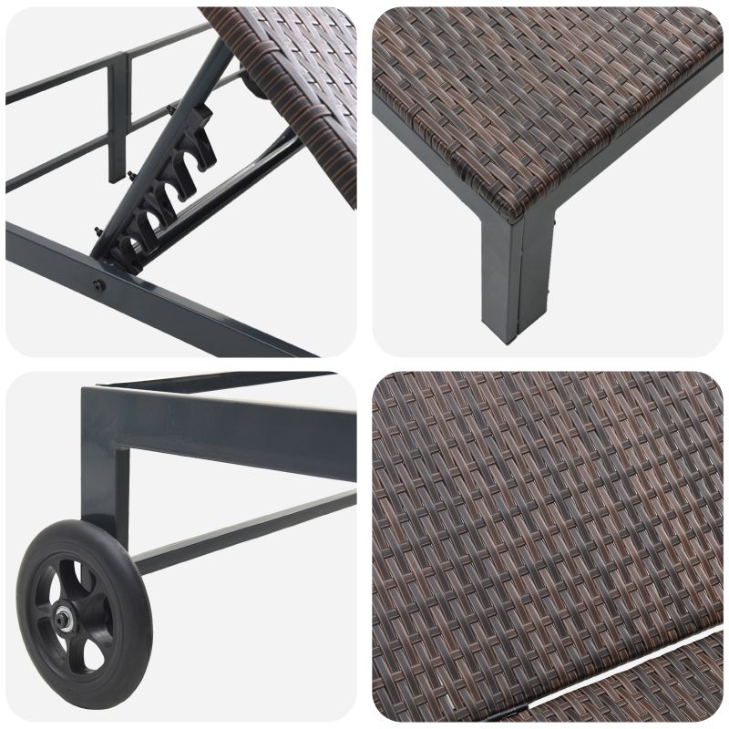 Șezlong 2-persoană Maro 60 x 200 x 27cm poliratan - imagine 8