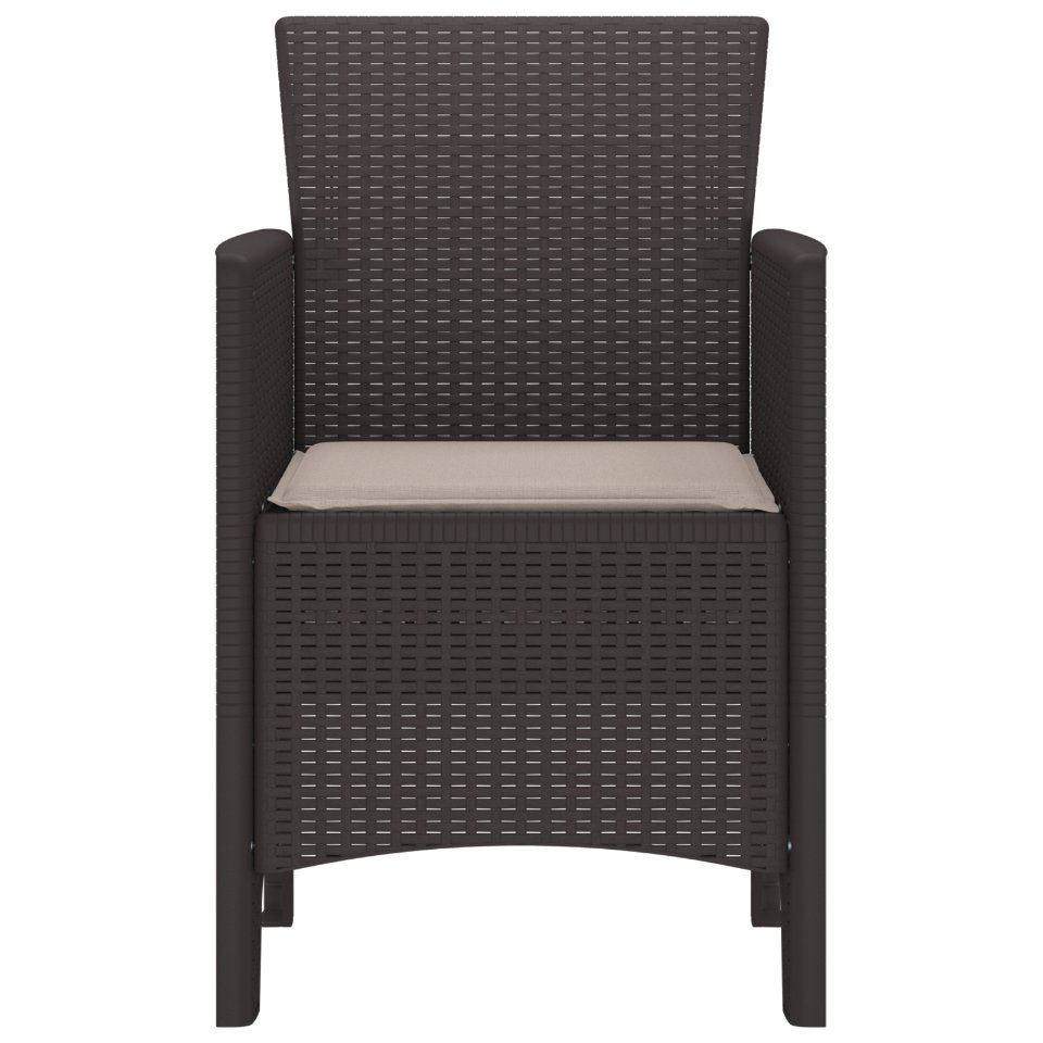 847474 5 Scaun pentru Grădină 4 pcs Maro Dimensiune: 53 x 49 x 85 cm PP Scaun pentru Grădină 4 pcs Maro Dimensiune: 53 x 49 x 85 cm PP - imagine 5