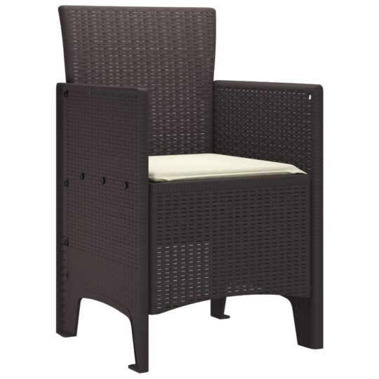 847477 4 Scaun pentru Grădină 4 pcs Maro Dimensiune: 53 x 49 x 85 cm PP 847477 4