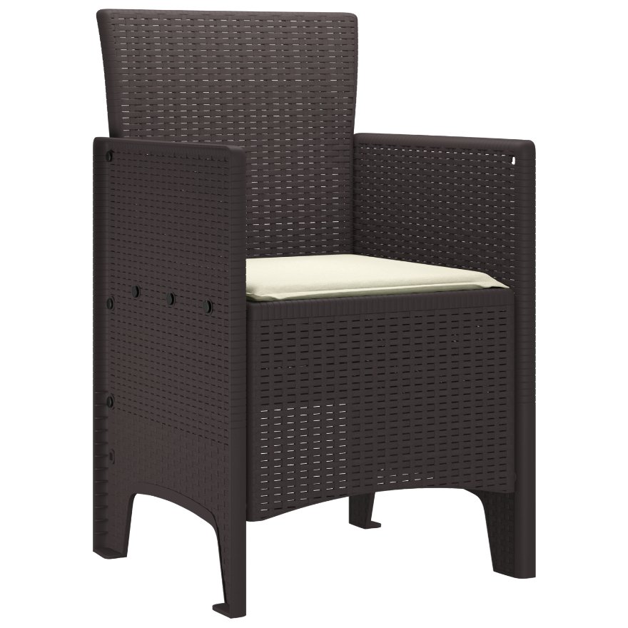 847477 4 Scaun pentru Grădină 4 pcs Maro Dimensiune: 53 x 49 x 85 cm PP Scaun pentru Grădină 4 pcs Maro Dimensiune: 53 x 49 x 85 cm PP - imagine 4