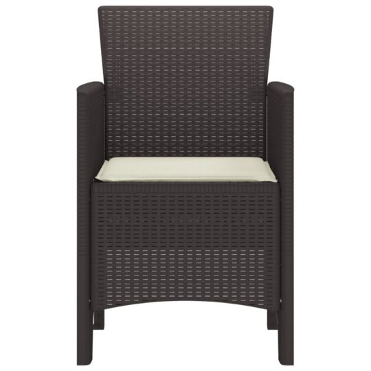 847477 5 Scaun pentru Grădină 4 pcs Maro Dimensiune: 53 x 49 x 85 cm PP 847477 5