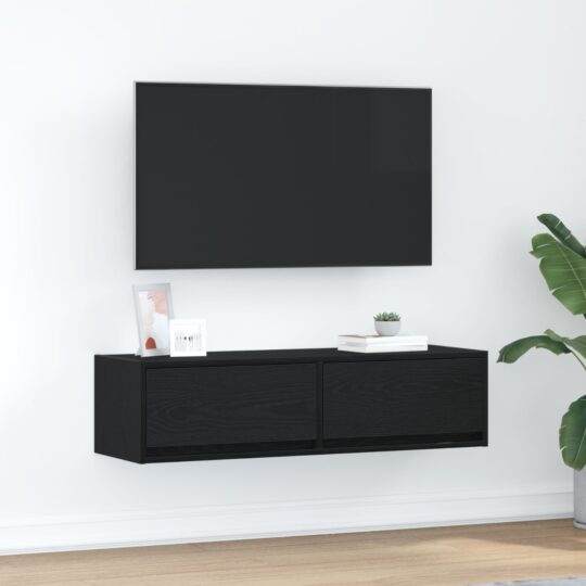 Cabinet TV Stejar negru 100 x 31 x 25.5 cm Lemn compozit