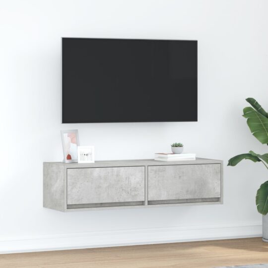 Cabinet TV cu sertar Gri beton 100 x 31 x 25.5 cm Lemn compozit