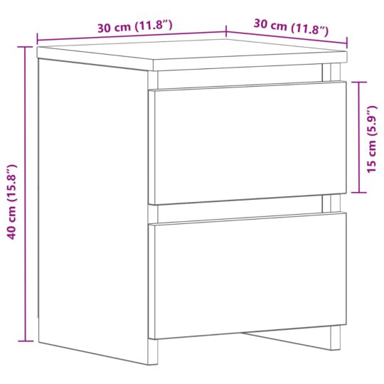 861988 11 Dulap de noapte Stejar negru 30 x 30 x 40 cm Lemn compozit 861988 11