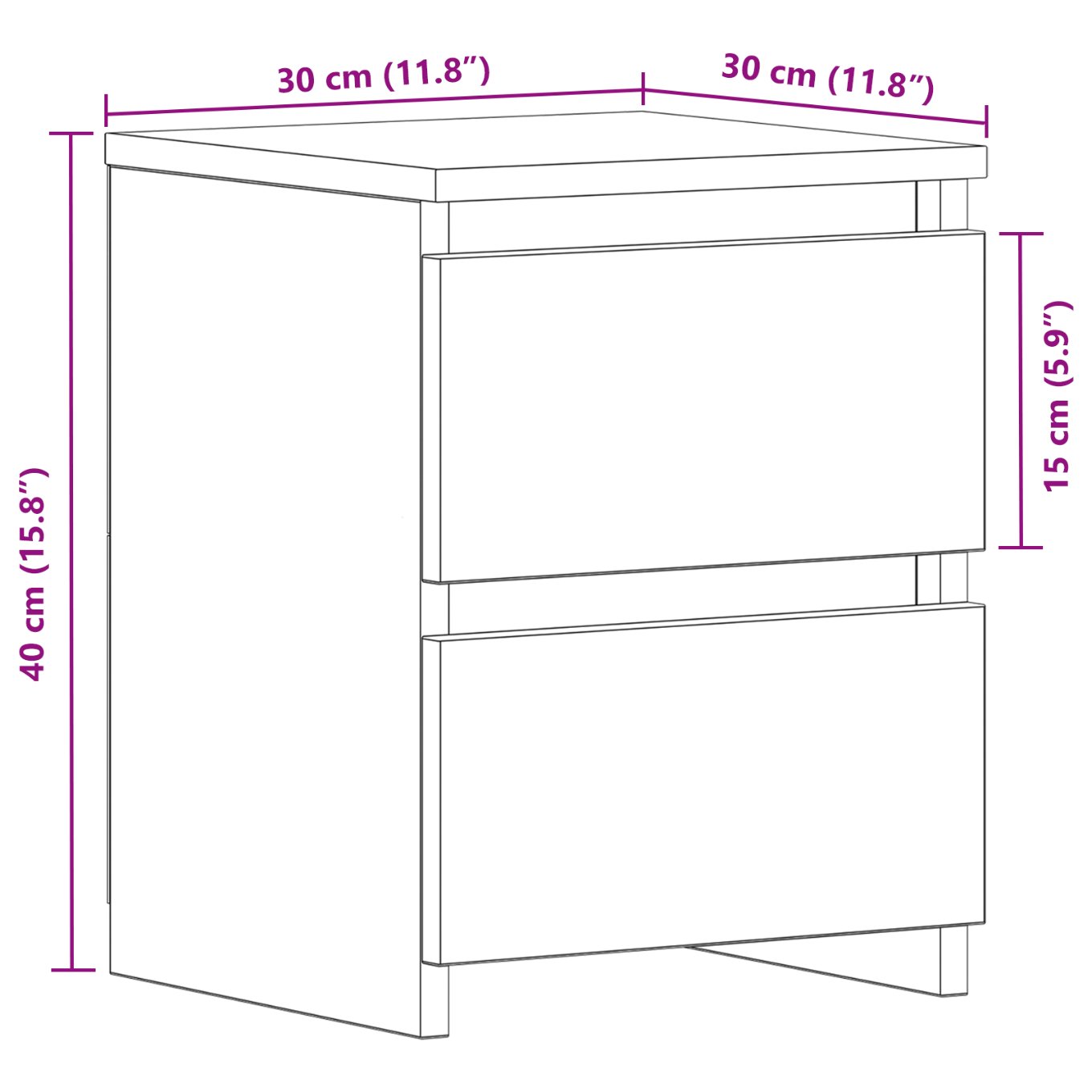 861988 11 Dulap de noapte Stejar negru 30 x 30 x 40 cm Lemn compozit Dulap de noapte Stejar negru 30 x 30 x 40 cm Lemn compozit - imagine 11